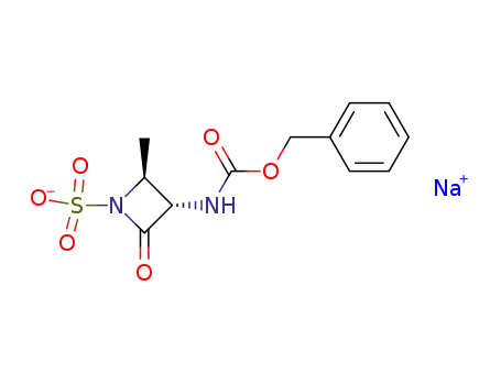Molecular Structure of 115887-91-7 (sodium (2S,3S)-3-(benzyloxycarbonylamino)-2-methyl-4-oxo-azetidine-1-sulfonate)