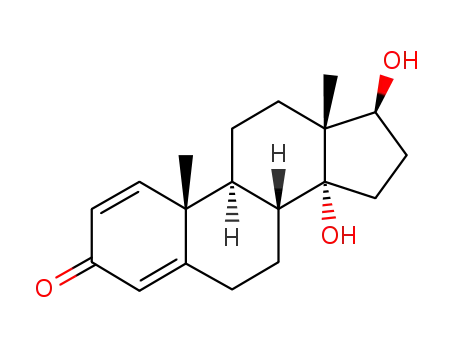 Molecular Structure of 58105-34-3 (14,17-dihydroxyandrosta-1,4-dien-3-one)