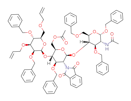 Benzyl-O-(3,6-di-O-allyl-2,4-di-O-benzyl-β-D-mannopyranosyl)-(1->4)-O-(6-O-acetyl-3-O-benzyl-2-desoxy-2-phthalimido-β-D-glucopyranosyl)-(1->4)-2-acetamido-3,6-di-O-benzyl-2-desoxy-α-D-glucopyranosid