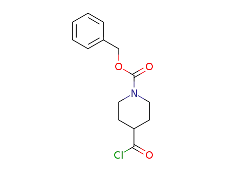 Molecular Structure of 10314-99-5 (Benzyl 4-(chlorocarbonyl)tetrahydro-1(2H)-pyridinecarboxylate)