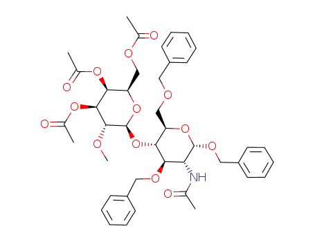 benzyl 2-acetamido-3,6-di-O-benzyl-2-deoxy-4-O-<3,4,6-tri-O-acetyl-2-O-methyl-β-D-galactopyranosyl>-α-D-glucopyranoside
