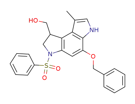 (1RS)-3-(Benzenesulfonyl)-5-(benzyloxy)-1-(hydroxymethyl)-8-methyl-1,2-dihydro-3H-pyrrolo<3,2-e>indole