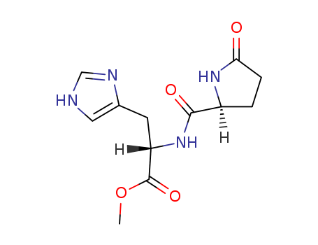 25575-88-6,methyl N-(5-oxo-L-prolyl)-L-histidinate,Histidine,N-(5-oxo-L-prolyl)-, methyl ester, L- (8CI); L-Histidine, N-(5-oxo-L-prolyl)-,methyl ester; L-Pyroglutamyl-L-histidine methyl ester; Pyroglutamylhistidinemethyl ester