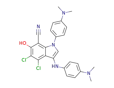 4,5-Dichloro-1-(4-dimethylamino-phenyl)-3-(4-dimethylamino-phenylamino)-6-hydroxy-1H-indole-7-carbonitrile