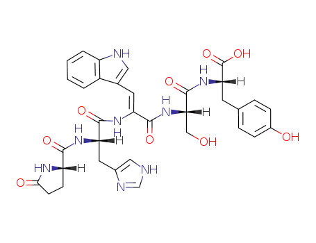 (S)-2-{(S)-3-Hydroxy-2-[(Z)-2-{(S)-3-(1H-imidazol-4-yl)-2-[((S)-5-oxo-pyrrolidine-2-carbonyl)-amino]-propionylamino}-3-(1H-indol-3-yl)-acryloylamino]-propionylamino}-3-(4-hydroxy-phenyl)-propionic acid