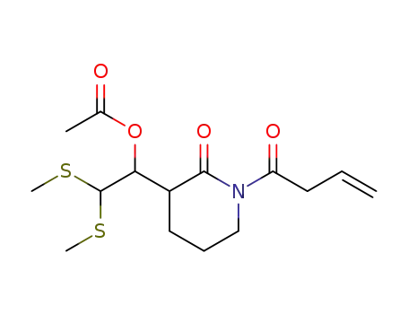 acetic acid 1-(1-but-3-enoyl-2-oxopiperidin-3-yl)-2,2-bis(methylsulfanyl) ethyl ester