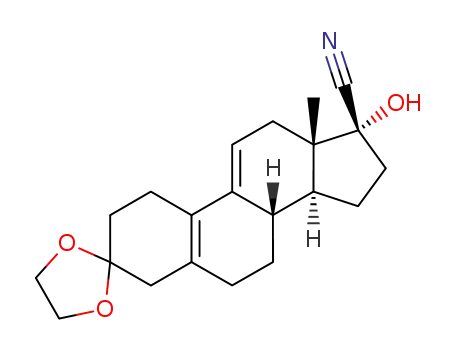 3,3-(ethylene-dioxy)-17β-cyano-17α-hydroxy-19-norpregna-5(10),9(11)-diene
