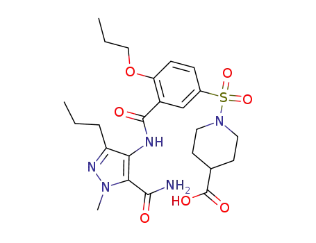 4-(5-(4-(hydroxycarbonyl)piperidinylsulfonyl)-2-n-propoxybenzamido)-1-methyl-3-n-propylpyrazole-5-carboxamide
