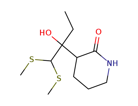 3-[1-(bis(methylsulfanyl)methyl)-1-hydroxypropyl]piperidin-2-one