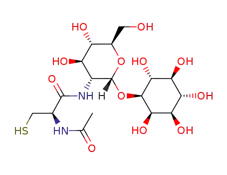 Molecular Structure of 192126-76-4 (D-myo-Inositol,1-O-[2-[[(2R)-2-(acetylamino)-3-mercapto-1-oxopropyl]amino]-2-deoxy-a-D-glucopyranosyl]-)