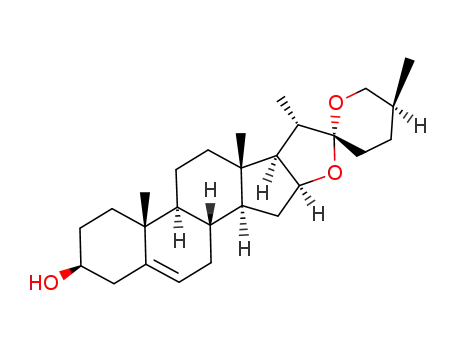 Molecular Structure of 512-06-1 ((20α,22R,25S)-Spirosta-5-ene-3β-ol)