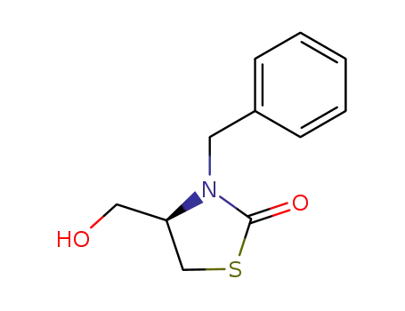 Molecular Structure of 541508-55-8 (2-Thiazolidinone, 4-(hydroxymethyl)-3-(phenylmethyl)-, (4R)-)