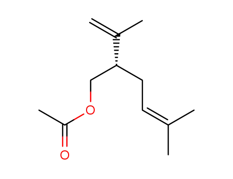 Molecular Structure of 144831-70-9 (4-Hexen-1-ol, 5-methyl-2-(1-methylethenyl)-, acetate, (2S)-)