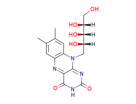 83-88-5,Riboflavin,Vitamin B2-Riboflavin(Vitamin B2)USP/BP/EP;VB2 (Riboflavin);(-)-Riboflavin;1-Deoxy-1-(3,4-dihydro-7,8-dimethyl-2,4-dioxobenzo[g]pteridin-10(2H)-yl)-D-ribitol;6,7-Dimethyl-9-ribitylisoalloxazine;Beflavin;Beflavine;Benzo[g]pteridine-2,4(3H,10H)-dione,7,8-dimethyl-10-(D-ribo-2,3,4,5-tetrahydroxypentyl)-;C.I. 50900;C.I. FoodYellow 15;D-Ribitol,1-deoxy-1-(3,4-dihydro-7,8-dimethyl-2,4-dioxobenzo[g]pteridin-10(2H)-yl)-;E101;E 101 (dye);Flavaxin;Flavin BB;Flaxain;Food Yellow 15;Hyre;Lactobene;Lactoflavin;Lactoflavine;NCI 0033298;San Yellow B;Vitaflavine;Vitamin G;Vitamin B2;