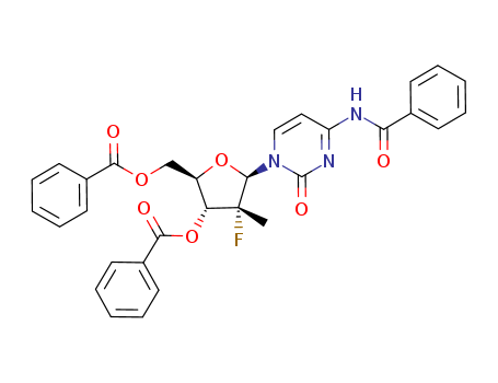817204-32-3,PSI-6130 derivative,N4-benzoyl-3',5'-di-O-benzoyl-2'-fluoro-2'-C-methylcytidine;3',5'-di-O-trityluridine;3',5'-Di-O-Trityl-uridin;O3',O5'-ditrityl-uridine;3',5'-O-ditrityluridine;3',5'-Bis-triphenylmethyl-pyrimidin-ribosid;3',5'-ditrityluridine;4-(Benzoylamino)-1-[5-O-benzoyl-2-deoxy-2-fluoro-2-methyl-3-O-(ph enoxycarbonyl)-β-D-xylofuranosyl]-2(1H)-pyrimidinone;N4,3',5'-tri-O-benzoyl-2'-deoxy-2'-fluoro-2'-C-methylcytidine;