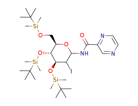 pyrazine-2-carboxylic acid [4,5-bis-(tert-butyl-dimethyl-silanyloxy)-6-(tert-butyl-dimethyl-silanyloxymethyl)-3-iodo-tetrahydro-pyran-2-yl]-amide