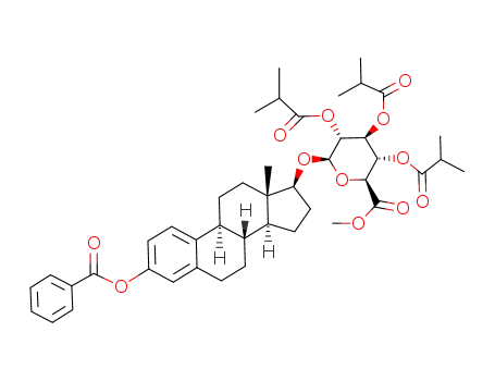 (2S,3S,4S,5R,6R)-6-((8R,9S,13S,14S,17S)-3-Benzoyloxy-13-methyl-7,8,9,11,12,13,14,15,16,17-decahydro-6H-cyclopenta[a]phenanthren-17-yloxy)-3,4,5-tris-isobutyryloxy-tetrahydro-pyran-2-carboxylic acid methyl ester