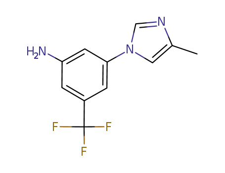 Molecular Structure of 641571-11-1 (3-(4-Methyl-1H-imidazol-1-yl)-5-(trifluoromethyl)aniline)