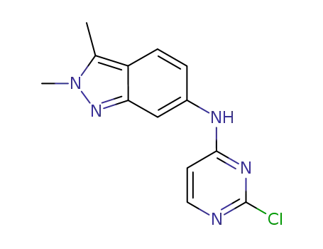 Molecular Structure of 444731-74-2 (N-(2-chloropyriMidin-4-yl)-2,3-diMethyl-2H- indazol-6-aMine)