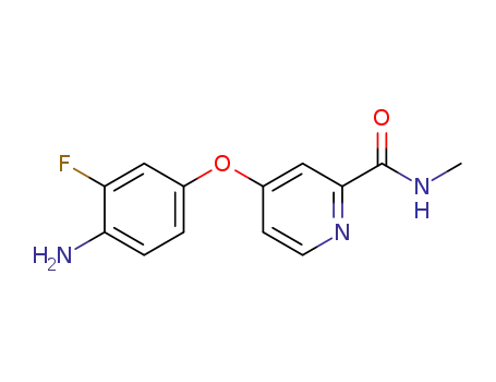 Molecular Structure of 757251-39-1 (4-(4-AMINO-3-FLUOROPHENOXY)-N-METHYLPICOLINAMIDE)