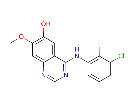 Molecular Structure of 612501-52-7 (4-(3-Chloro-2-fluoroanilino)-6-hydroxy-7- methoxyquinazoline)