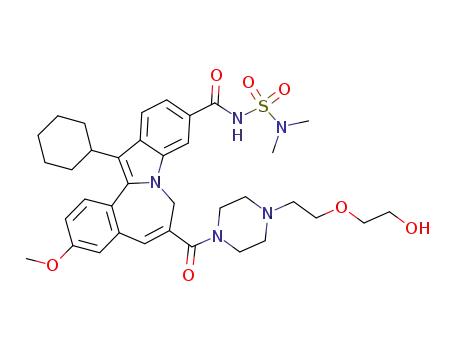 13-cyclohexyl-N-[(dimethylamino)sulfonyl]-6-[[4-[2-(2-hydroxyethoxy)ethyl]-1-piperazinyl]carbonyl]-3-methoxy-7H-indolo[2,1-a][2]benzazepine-10-carboxamide