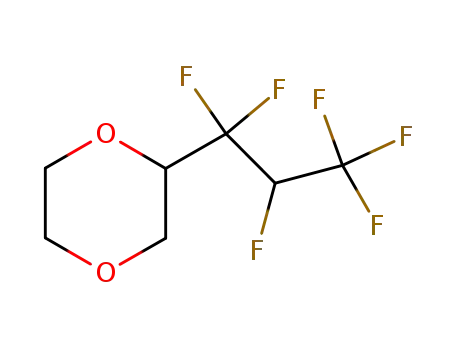 Molecular Structure of 94412-88-1 ((1,1,2,3,3,3-HEXAFLUOROPROPYL)-1,4-DIOXANE, RACEMIC)