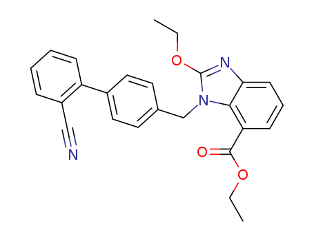 139481-41-7,Ethyl-2-Ethoxy-1-[[(2'-Cyanobiphenyl-4-yl) Methyl] Benzimidazole]-7-Carboxylate,1-[(2'-Cyano-1,1'-biphenyl-4-yl)methyl]-2-ethoxy-7-benzimidazolecarboxylicacid ethyl ester;
