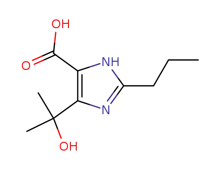 Molecular Structure of 144690-04-0 (4-(2-hydroxypropan-2-yl)-2-propyl-1H-imidazole-5-carboxylic acid)