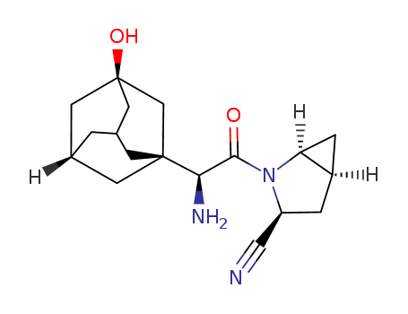 361442-04-8,Saxagliptin,2-Azabicyclo(3.1.0)hexane-3-carbonitrile, 2-((2S)-amino(3-hydroxytricyclo(3.3.1.13,7)dec-1-yl)acetyl) , (1S,3S,5S)-;(1S,3S,5S)-2-[(2S)-2-Amino-2-(3-hydroxyadamantan-1-yl)acetyl]-2-azabicyclo[3.1.0]hexane-3-carbonitrile;(1S,3S,5S)-2-[(2S)-2-amino-2-(3-hydroxytricyclo[3.3.1.13,7]dec-1-yl)acetyl]-2-azabicyclo[3.1.0]hexane-3-carbonitrile;2-azabicyclo[3.1.0]hexane-3-carbonitrile, 2-[(2S)-2-amino-2-(3-hydroxytricyclo[3.3.1.13,7]dec-1-yl)acetyl]-, (1S,3S,5S)-;