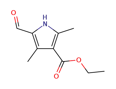 Molecular Structure of 2199-59-9 (Ethyl 5-formyl-2,4-dimethyl-1H-pyrrole-3-carboxylate)
