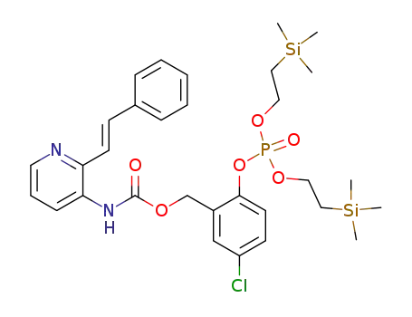 (2-Styrylpyridin-3-yl)carbamic acid 2-bis(2-trimethylsilylethyl)phosphonooxy-5-chlorobenzyl ester