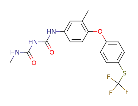 Molecular Structure of 106310-17-2 ((N-methylcarbamimidoyl) N-[3-methyl-4-[4-(trifluoromethylsulfanyl)phenoxy]phenyl]carbamate)