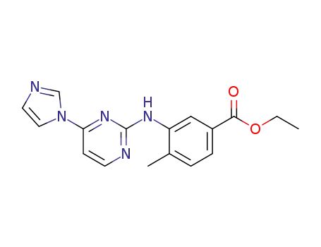 Molecular Structure of 926038-10-0 (Benzoic acid, 3-[[4-(1H-imidazol-1-yl)-2-pyrimidinyl]amino]-4-methyl-,
ethyl ester)