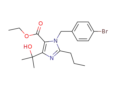 Molecular Structure of 685091-51-4 (1H-Imidazole-5-carboxylic acid,
1-[(4-bromophenyl)methyl]-4-(1-hydroxy-1-methylethyl)-2-propyl-, ethyl
ester)
