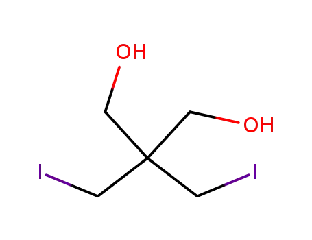 Molecular Structure of 3296-88-6 (1,3-Propanediol, 2,2-bis(iodomethyl)-)