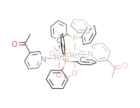 Rh2(acetato)2[(C6H4)P(C6H5)2]2(3-acetylpyridine)2