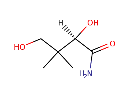 Molecular Structure of 27778-35-4 (Butanamide,2,4-dihydroxy-3,3-dimethyl-, (2R)-)