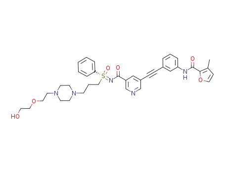 (S)-N-[(3-{4-[2-(2-hydroxyethoxy)ethyl]piperazin-1-yl}propyl)(oxido)phenyl-λ4-sulfanylidene]-5-({3-[(3-methyl-2-furoyl)amino]phenyl}ethynyl)nicotinamide