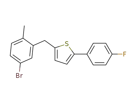 Molecular Structure of 1030825-20-7 (2-(5-Bromo-2-methylbenzyl)-5-(4-fluorophenyl)thiophene)