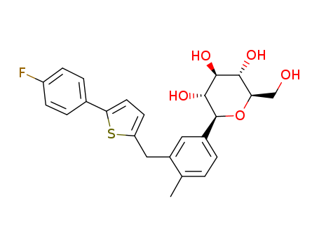 842133-18-0,Canagliflozin,(1S)-1,5-Anhydro-1-(3-{[5-(4-fluorophenyl)-2-thienyl]methyl}-4-methylphenyl)-D-glucitol;