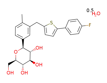 (1S)-1,5-anhydro-1-[3-[[5-(4-fluorophenyl)-2-thienyl]methyl]-4-methylphenyl]-D-glucitol hemihydrate
