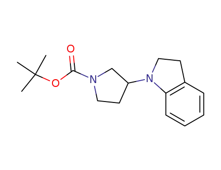 Molecular Structure of 1063408-78-5 (tert-butyl 3-(indolin-1-yl)pyrrolidine-1-carboxylate)