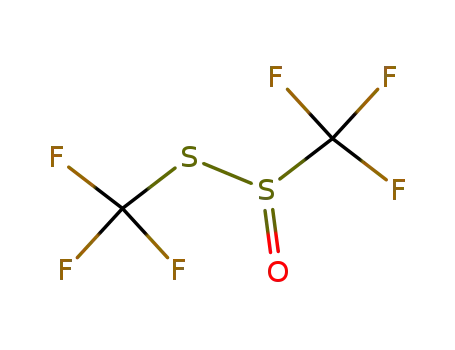 Molecular Structure of 63548-94-7 (Methanesulfinothioic acid, trifluoro-, S-(trifluoromethyl) ester)