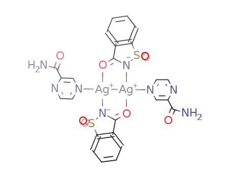 Ag2(saccharinate)2(pyrazine-2-carboxamide)2