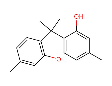 Molecular Structure of 5419-54-5 (Phenol,2,2'-(1-methylethylidene)bis[5-methyl-)