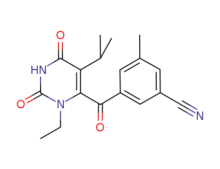 3-[[3-ethyl-1,2,3,6-tetrahydro-5-(1-methylethyl)-2,6-dioxo-4-pyrimidinyl]carbonyl]-5-methylbenzonitrile