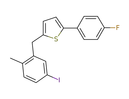 Molecular Structure of 898566-17-1 (2-(4-Fluorophenyl)-5-[(5-iodo-2-methylphenyl)methyl]thiophene)