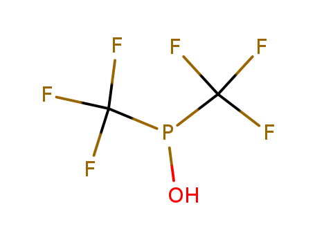 359-65-9,bis(trifluoromethyl)phosphinous acid,Bis(trifluormethyl)phosphinigsaeure;Hydroxybis(trifluormethyl)phosphin;Phosphinous acid,bis(trifluoromethyl) ester;bis(trifluoromethyl)-phosphinous acid;Bis-trifluormethyl-hydroxy-phosphin;