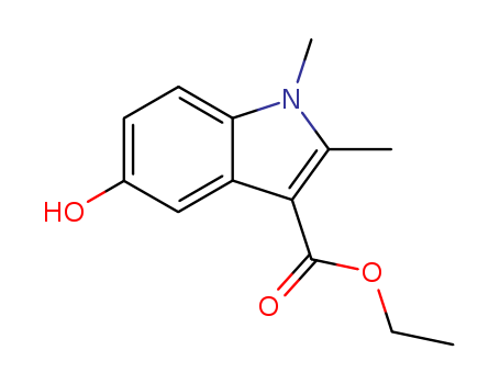 15574-49-9,Mecarbinate,Indole-3-carboxylicacid, 5-hydroxy-1,2-dimethyl-, ethyl ester (6CI,7CI,8CI);1,2-Dimethyl-3-carbethoxy-5-hydroxyindole;3-(Ethoxycarbonyl)-5-hydroxy-1,2-dimethylindole;Ba 2676;Dimecarbin;Dimecarbine;Dimekarbin;Ethyl 5-hydroxy-1,2-dimethylindole-3-carboxylate;
